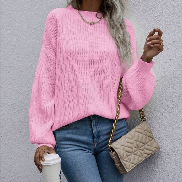 Pink ribbed knit sweater - Picture 6 of 8
